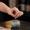 Moruna Ceramic Incense Holder with Lotus Flower Design, Stylish Mini Incense Burner for Buddhist Altars, Japanese-Style Decor (Blue Sand and Stone