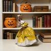 Figurina Dama Teschio Fatta a Mano Abito da Sera Gotico Statua Scheletro Femminile Scultura Decorazione Ornamento per Casa Ufficio Libreria Scrivania