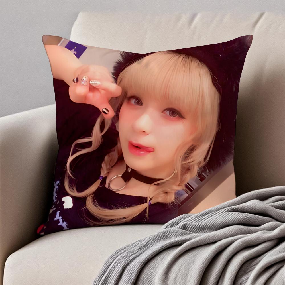 popular female singer MMARiA Cushion Cover Pillowcase Antidustmite Invisible Zipper Short Plush Sofa Cushion