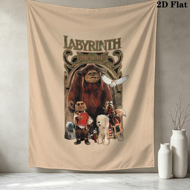 Labyrinth Wall Tapestry Aesthetic Wall Hanging Printed Fabric Blanket Decorative Tapestries For Bedroom Living Room Home Decor