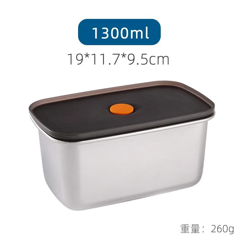 250ML/600ML/1000ML 304 Stainless Steel Bento Lunch Box with Lid Food Containers Fresh-keeping Box Home Leak-Proof Storage Box