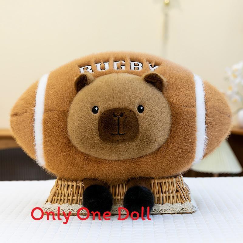 

And Rugby Panda Capybara Plush Doll Cartoon Gift Kids Play Bed Pillow Soothing Capybara,45cm
