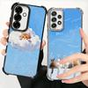 Cat Cute Kitten Cartoon Plating Phone Case For Samsung A17 A07 A37 A57 A16 A56 A15 A55 A14 A54 A13 A53 A26 A36 A25 A35 A24 A34 A