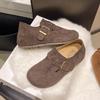 Retro Interior Height Increasing Single Button Boken Shoes for Women 2026 New Model for Lazy People  One Foot Flat Bean Shoes