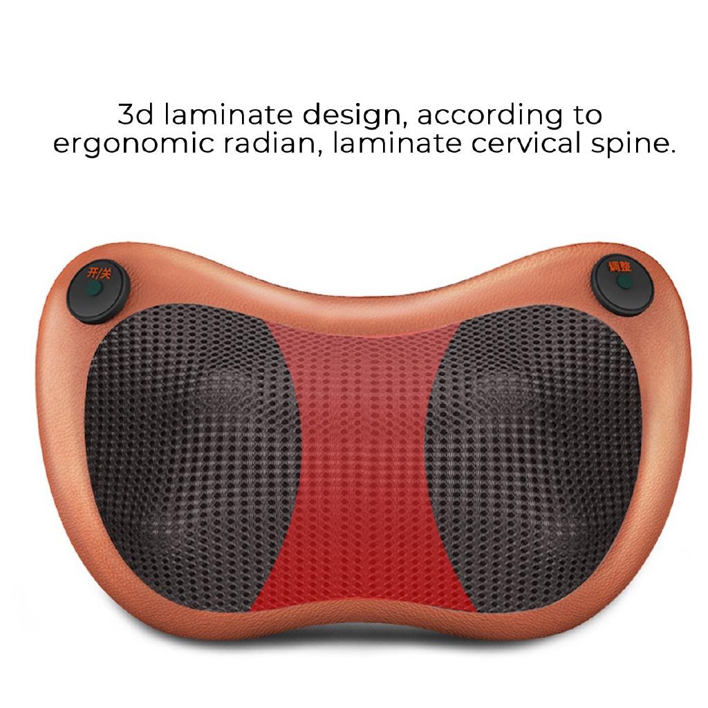 Relaxation Massage Pillow Vibrator 25W Electric Shoulder Back Heating Kneading Infrared Therapy for Car Home Shiatsu Neck