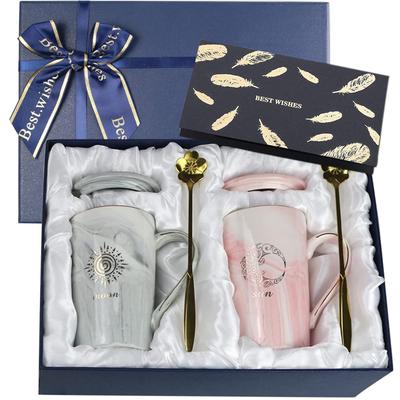 ZATAO Wedding Respect for the Aged Pair Present for Birthday Pair Wedding Housewarming Healing Marble Espresso Gift Box 450ml and Gift, Day, Father's