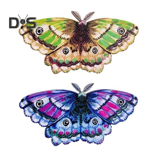 

2 шт. деревянная статуэтка бабочки яркая бабочка сложенная поднос украшение весеннее украшение с разными узорами зелёный/синий