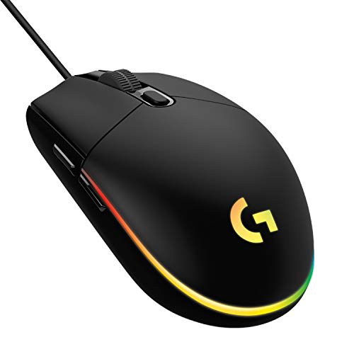 Logitech G Gaming Mouse G203 Wired Gaming Mouse USB Connection G203-BK Lightweight 85g LIGHTSYNC RGB 6 Program Buttons Black PC Windows Mac [Final Fan