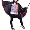 1Pc Four - Color Devil Horn Cloak - Kids' Performance Costume, Festive & Party Prop, Spooky Halloween Outfit Accessory