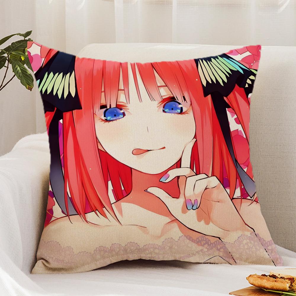 Cute The Q-Quintessential Q-Quintuplets Cushion Cover Premium Comfort Reversible Pillow Cover - Dual - Use Design for Home & Car