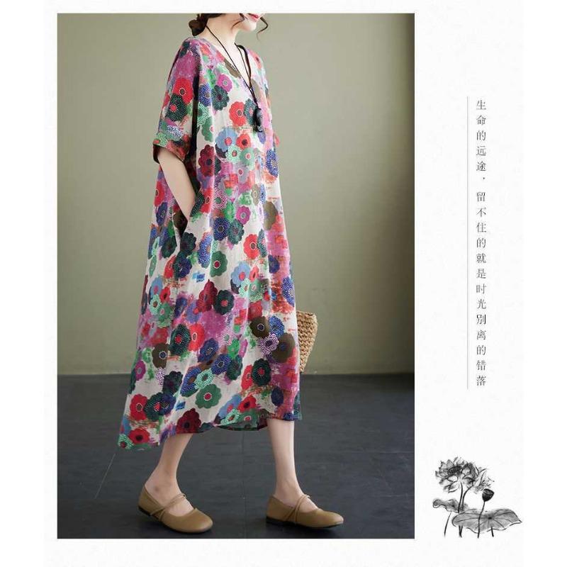 Sommer Neue Vintage Bedruckte Literarische Kleider