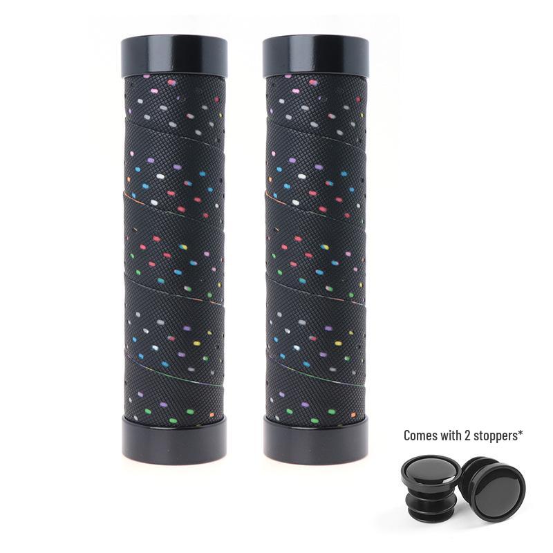 Anti-Slip Mountain Bike Handlebar Grips - Lock-On, Sweat-Absorbing Cycling Accessories with PU Material Tape