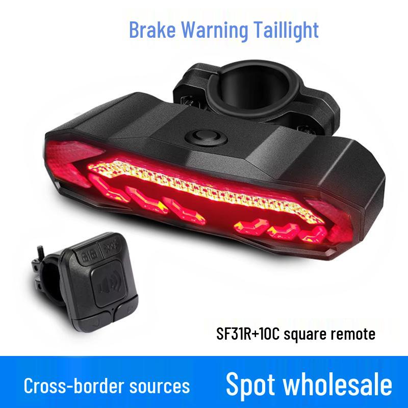 Bicycle Rechargeable Waterproof Induction Taillight with Remote Anti-theft Alarm and IP65 Lithium Battery