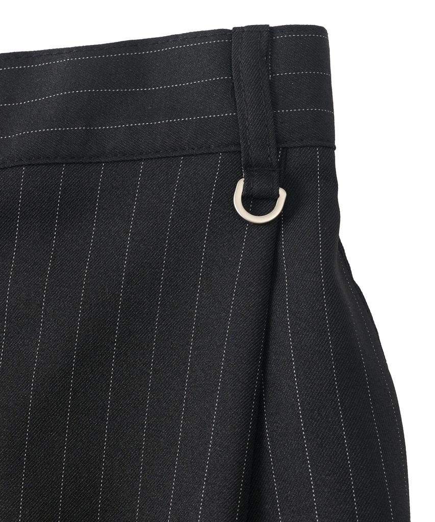 ANALOG MOOD Striped Back Elastic Wide Slacks (Black)