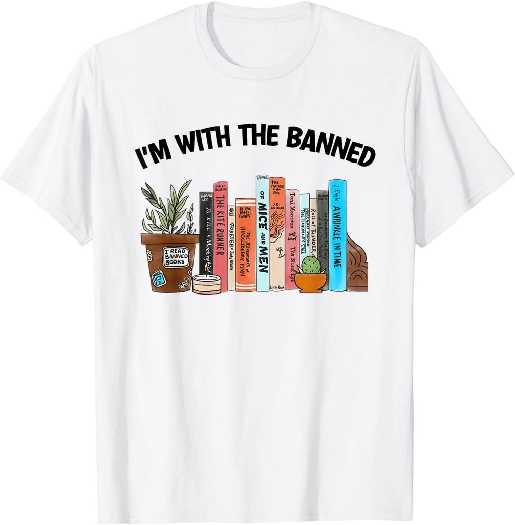 I'm with The Banned Books I Read Banned Books Lovers T-Shirt Avid Reader Clothes Librarian Graphic Tee Tops Life Style Gifts