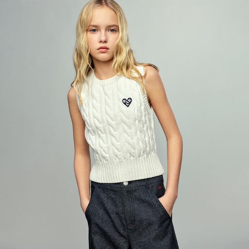 ELLE KIDS Girls Cable Knit Sweater Vest 140
