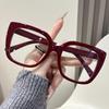 Literary Aesthetic Cat Eye Glasses Frame Women Large Retro Square Sunglasses Clear Lens Zero Power for Women Accessories Eyewear