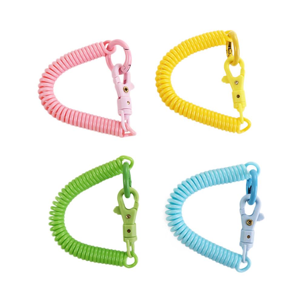 Coil Keychain Anti-lost Lobster Clasp Rope Key Hooks Bracelet Spring Keyring Spring Keychain
