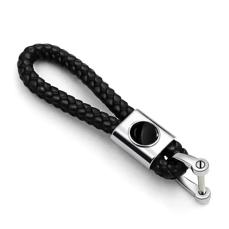 2025 Car New Honda Metal+Braided Car Key Chain Key Ring Key Lanyard Car Emblem For Honda Civic Mugen Accord Odyssey JAZZ CRV Fit