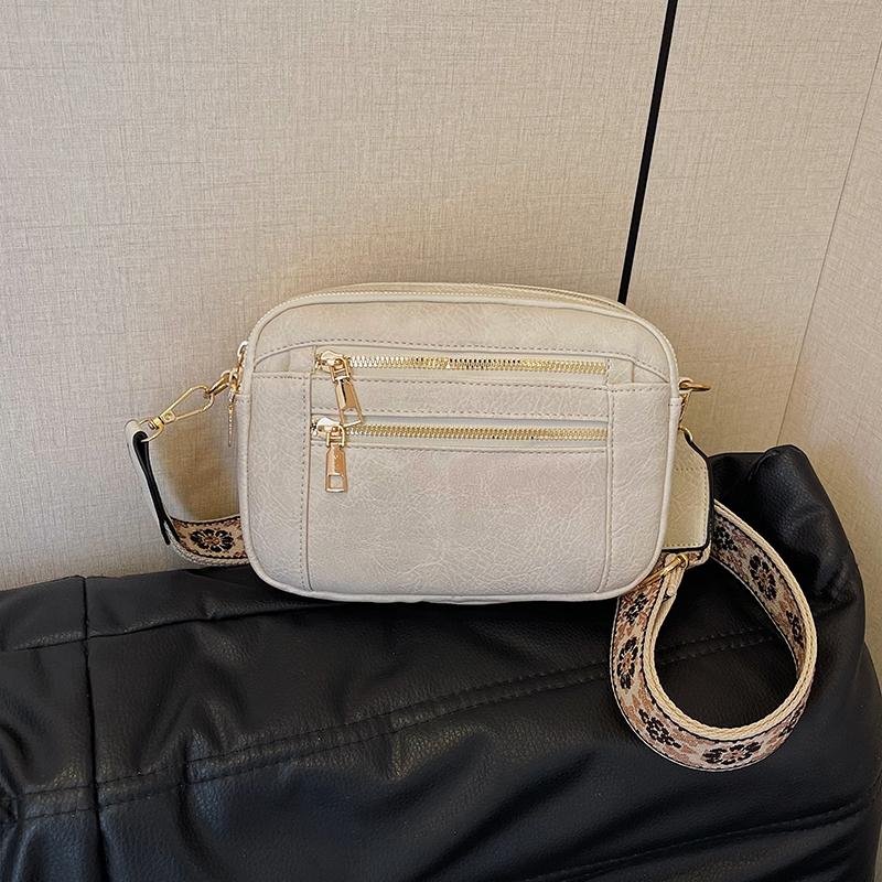 

Винтажная сумка через плечо для женщин, легкая, из искусственной кожи, с несколькими отделениями, вышитым ремнем для ежедневного использования, сумка для покупок на плечо