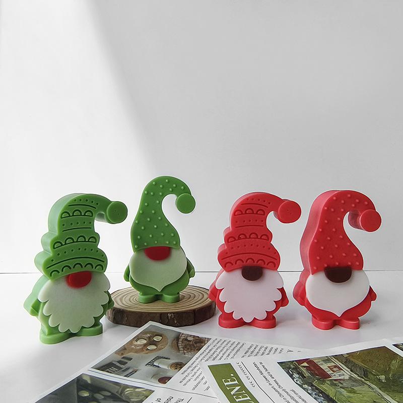 DIY Weihnachtsgnom Silikonform Handgemachte Aroma Kerze Gips Ornament Formen Weihnachts Elf Süßigkeiten Schokolade Backformen