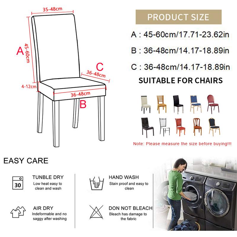 Leaves Series Chair Cover Removable Anti -Dirty Flower Branch Printed Dining Chair Cover Sets For Dining Space Home Wedding Stretch Seat Case