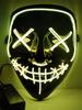 Black Ghost LED Sound-Control Mask - Luminous V Shape Halloween Prop