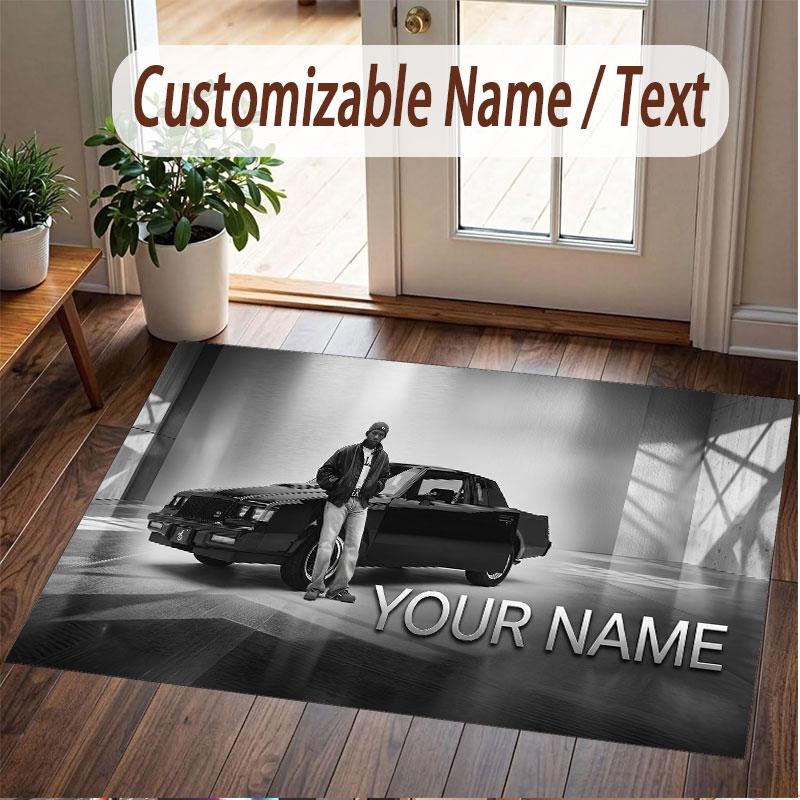 Custom Name Crystal Velvet Rug,Kendrick Lamar Comfortable Anti Slip Floor Mat For Room Decoration