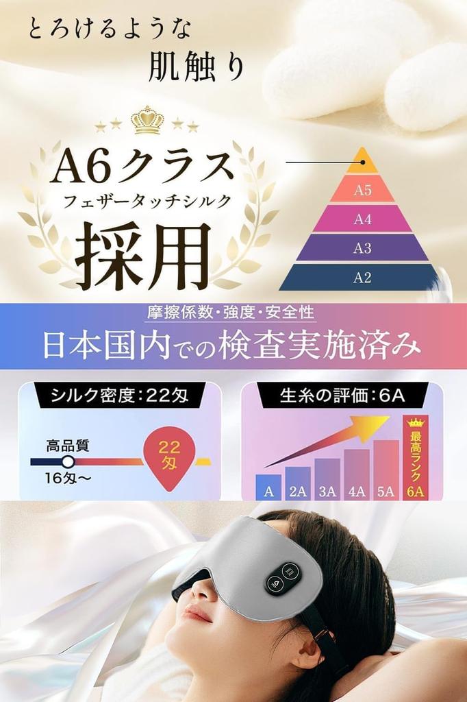 Beemyi USB Rechargeable Hot Eye Mask with 7 Vibration Modes and 3 Temperature Relieves Eye Helps Warms and A Popular Gift for and Birthdays [Luxury