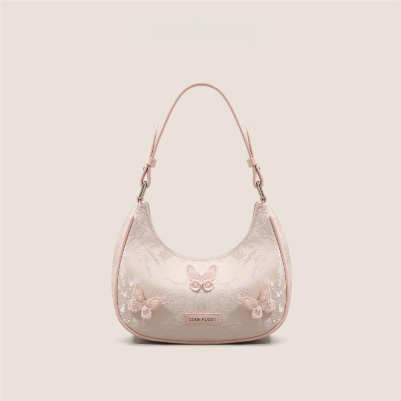 Harajuku Sweet Butterfly Appliqué Crescent Handbag Women Luxe Design Shoulder Bag Ladies Daily Portable Underarm Purse Y2K 2025