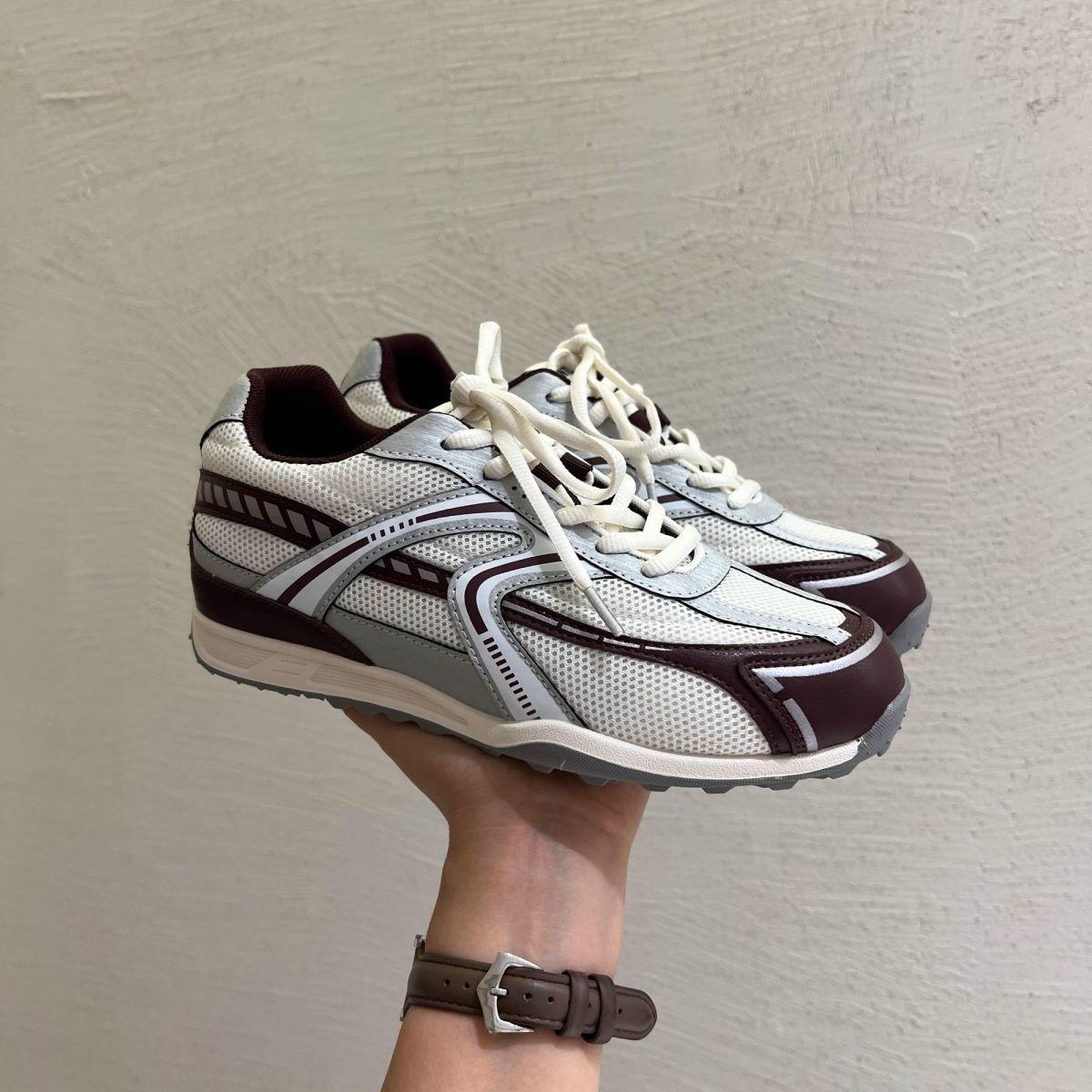 

Breathable mesh travel shoes women s outdoor versatile mountaineering running shoes 2025 new student casual flat Forrest Gump shoes 35 бежевый