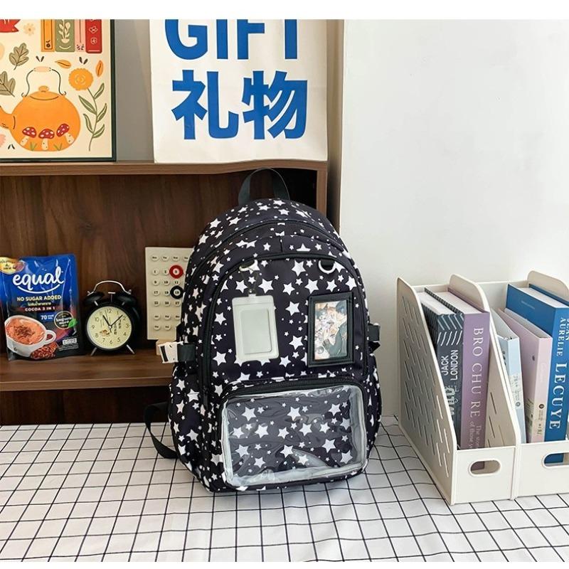 Korean Version Ins New High-value, Fresh, Sweet and Cute Star Bar Pain Bag, Light Backpack for Junior High School Students