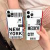 Funny World City Tourist Ticket Label Phone Case For iPhone 17 16 15 14 13 12 11 Pro Max Plus Mini Clear Soft Shell Thin Tpu
