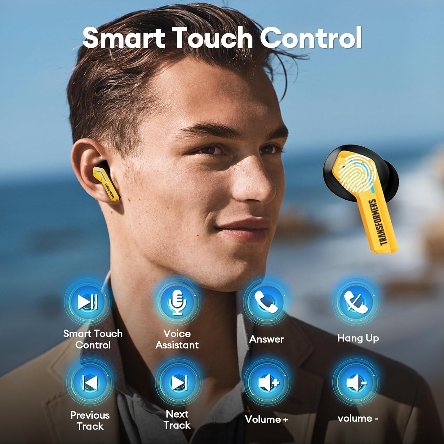 

Transformers TF-T06 Wireless Earbuds Bluetooth 5.4, Bass Stereo Ear Buds, Bluetooth in-Ear Noise Cancelling with HD Mic, 60H Playtime Earphones