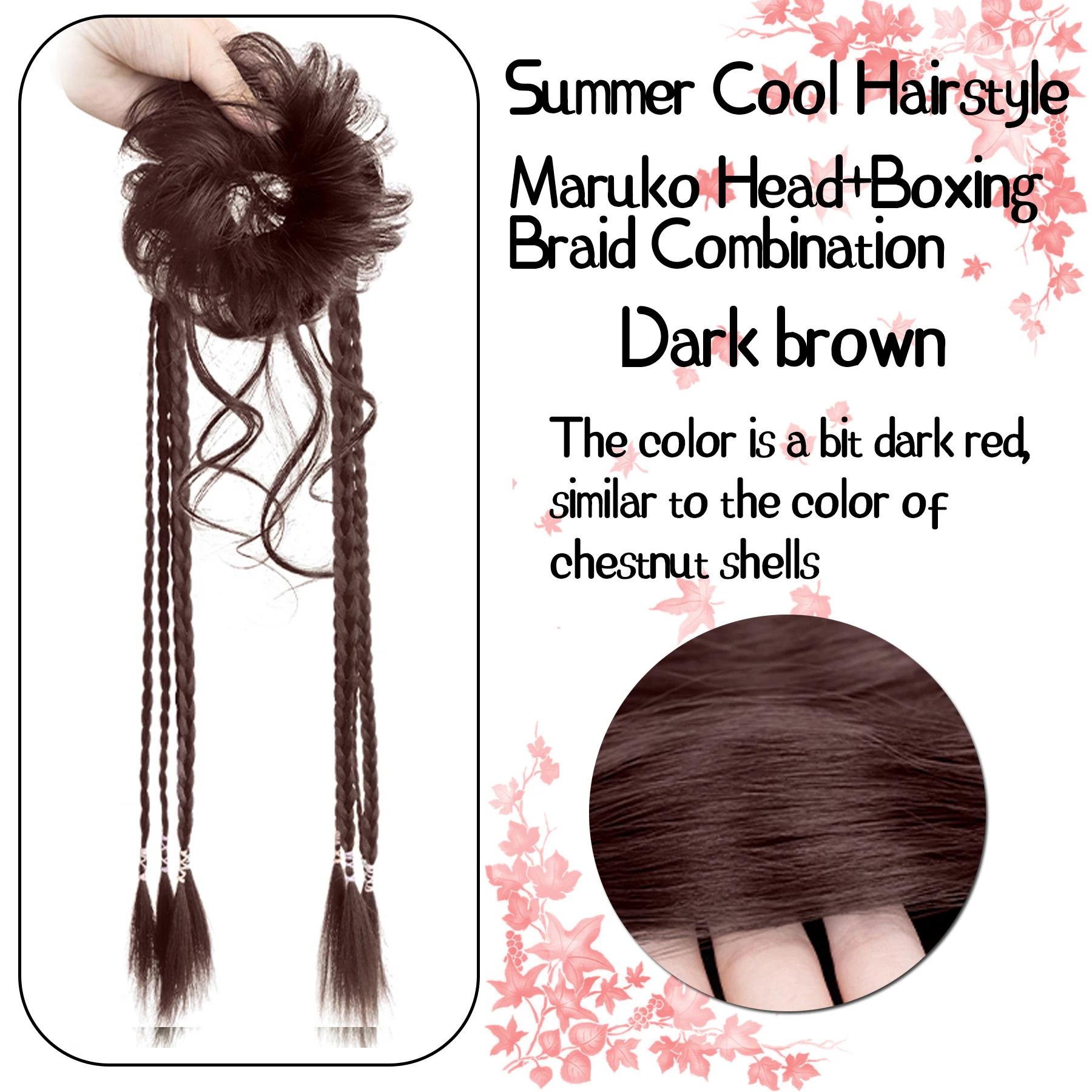 

Синтетические волокнистые длинные косички для наращивания волос с резинкой 22 дюйма, боксерские плетеные волосы с небрежным пучком для женщин на каждый день 22inch