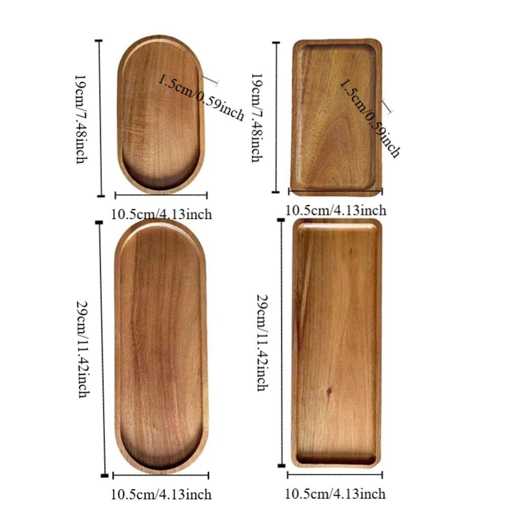 Oval/Rectangle Wooden Serving Tray Japanese-style Dessert Plate Bread Board Afternoon Tea