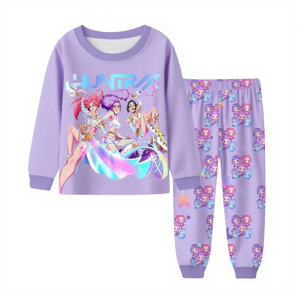 Children's Fashion Suit Skirt Round Neck Long Sleeve Top Pants