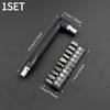 1SET 7-character L-shaped ratchet wrench batch set quick sleeve tool screwdriver 1/4 inch small space