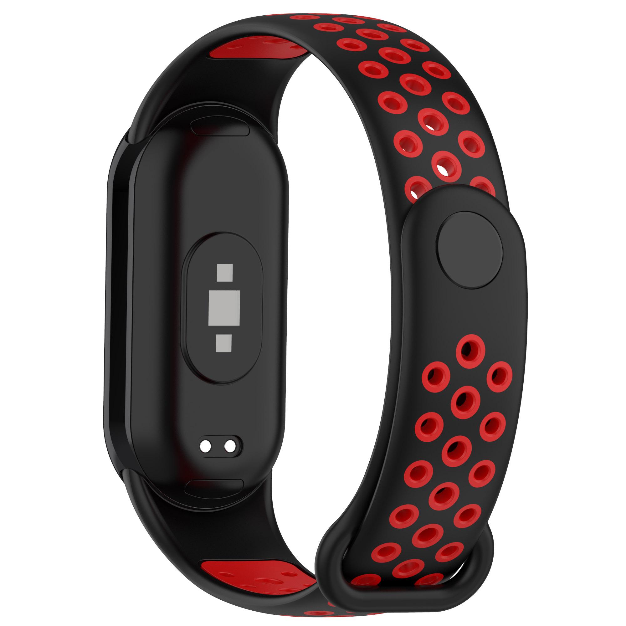 

Для Xiaomi Smart Band 9 NFC/Band 9/Band 8 NFC/Band 8 Силіконовий ремінець для годинника з силіконовим з єднувачем Black Red