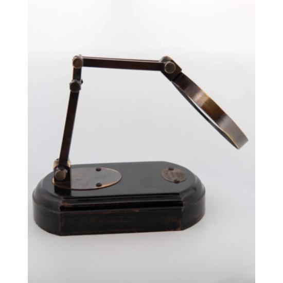 Verstellbare Lupe aus antikem Messing mit Vintage-Gravur „London 1814“