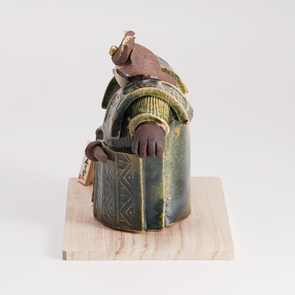 Fukubeya Mino Ware Oribe Samurai Ornament Compact May Doll Great As a Festival Gift Boy's