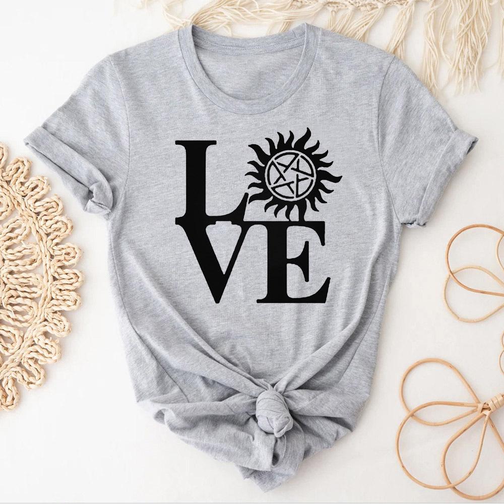 Supernatural t-shirt female Trendy streetwear 2000s Punk kawaii Comfortable t shirt 80s Grunge Psychedelic anime graphic kawaii