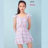 Children's One-Piece Plaid Swimsuit (Plus Size, 12-14 Years)