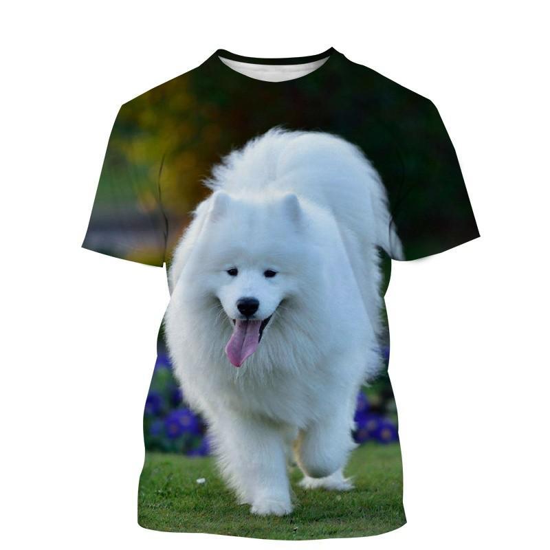 New Samoyed Pet Dog 3D Print T-Shirts Men Women Casual Fashion Streetwear Oversized Short Sleeve T Shirt Male Tees Tops Clothing