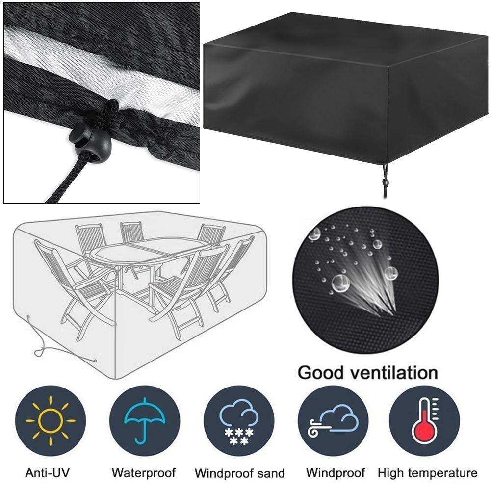 Outdoor Waterproof Oxford Cloth Table Chair Dust Proof Cover for Garden (180x120x74cm)
