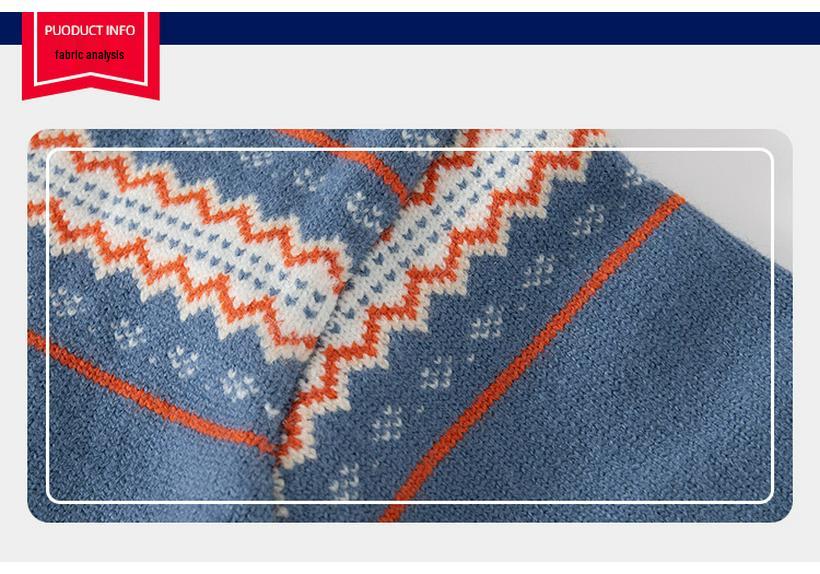 New Boys' Blue Lapel Polo Collar Pullover: Comfortable, Warm, Cute Autumn Sweater