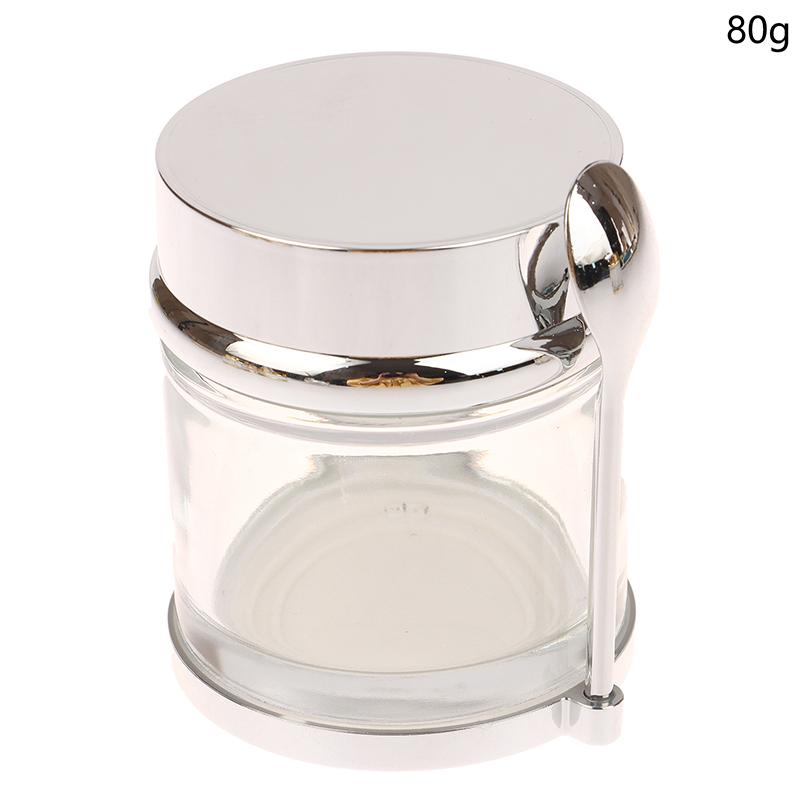 Electroplating Empty Cream Jar Refillable Lotion Bottle With Spoon 30/50/80/100g Travel Face Cream Cosmetic Cotton Pad Container