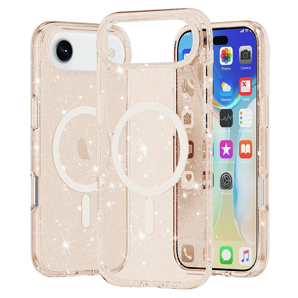 For iPhone 17 Air Case Compatible with MagSafe Glitter Powder PC+TPU Phone Cover