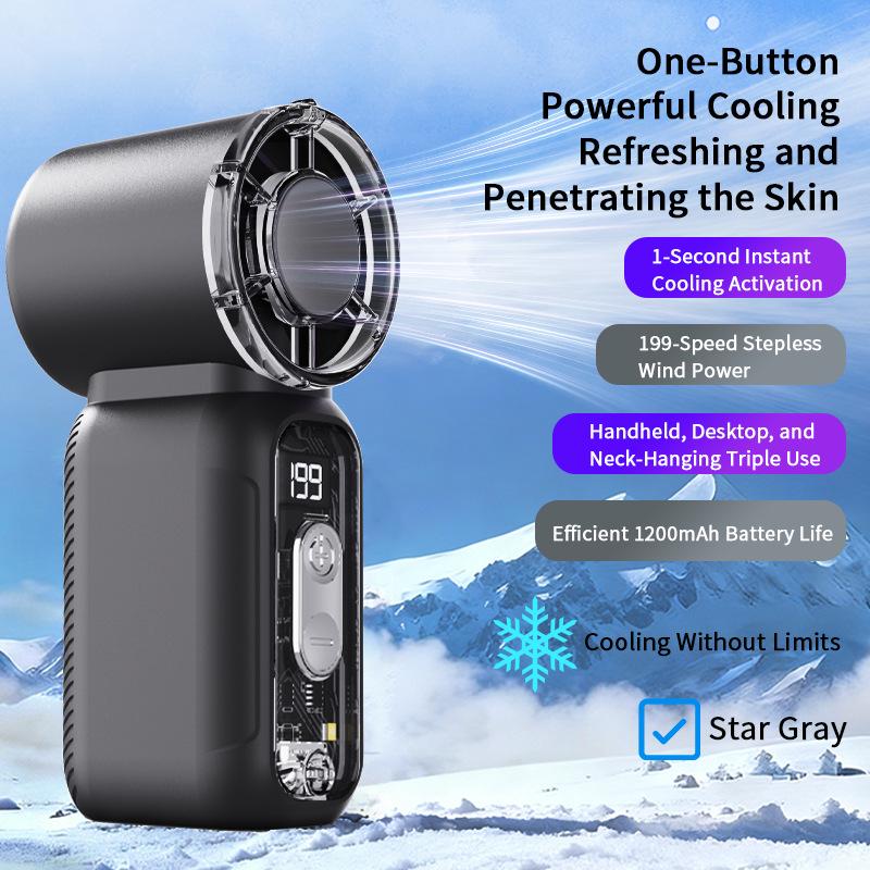 DF97 Mini Handheld Fan: Long-Lasting Battery, High-Speed Turbo, Powerful & Portable Pocket Fan for Outdoors 1200mAh
