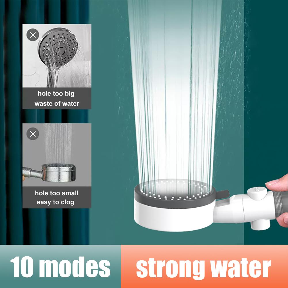 VILOYI 10 Modes High-Pressure Filtered Shower Head One Key Stop Water Bathroom Handheld Showerhead Portable Shower Nozzle